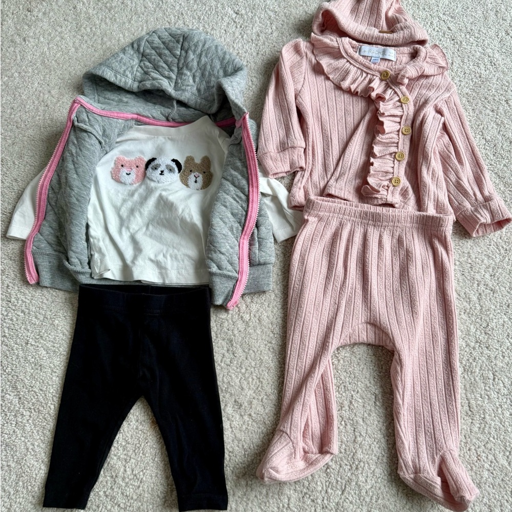 Bundle Brand New Matching Sets: George & Rachel Zoe 3-6 monthsRuffle KnPiece